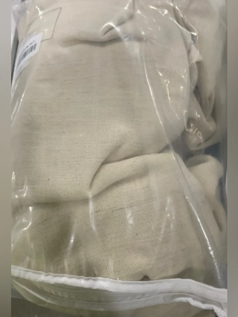 Pinch Pleated Linen Curtains with Hooks & Rings 84” SEMI-SHEER (2-Panels) CREAM